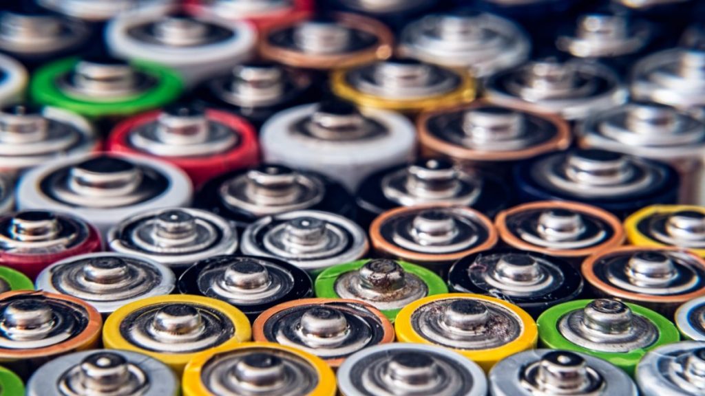 multiple of batteries stacked tightly together