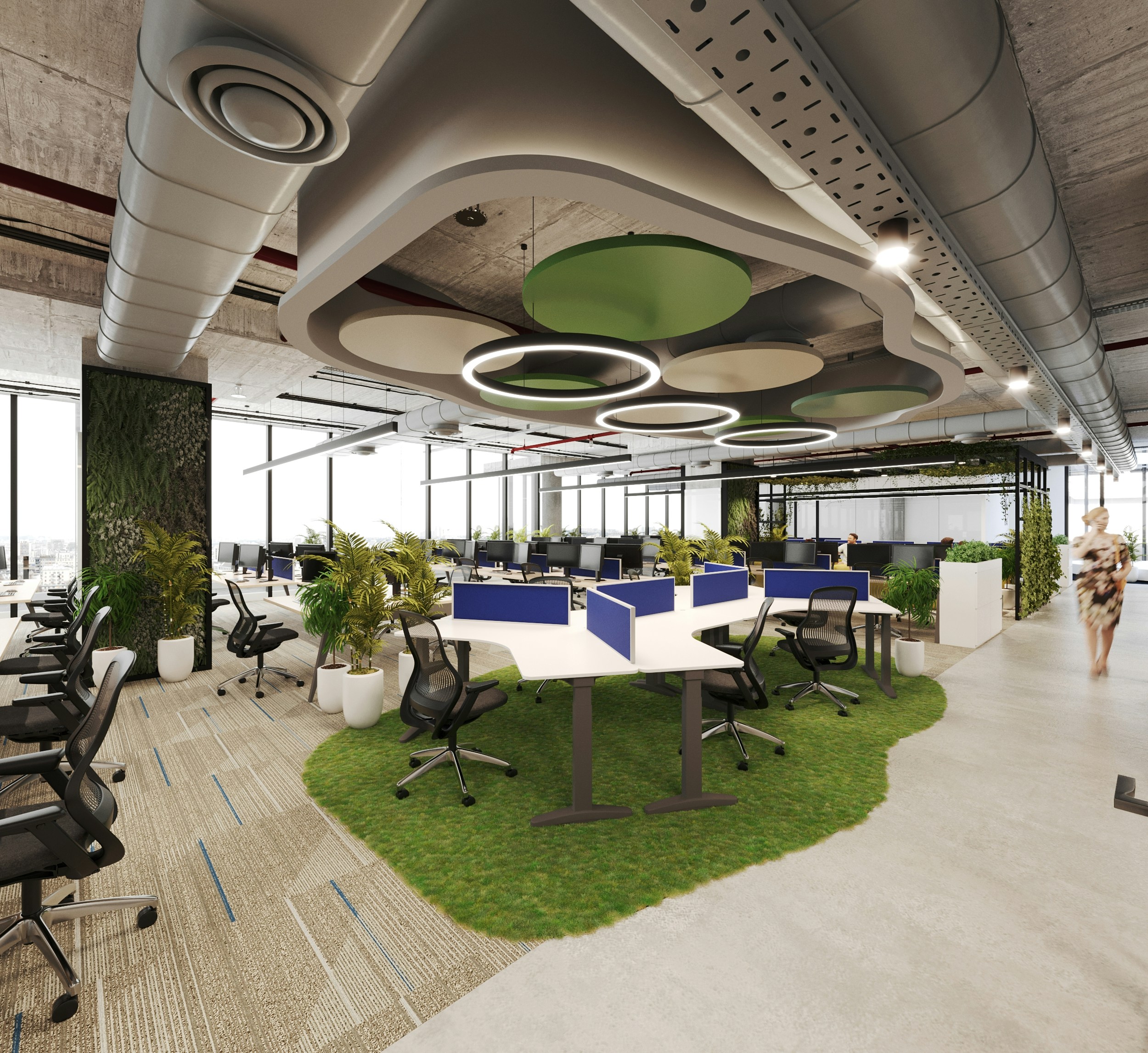 Open concept office floor